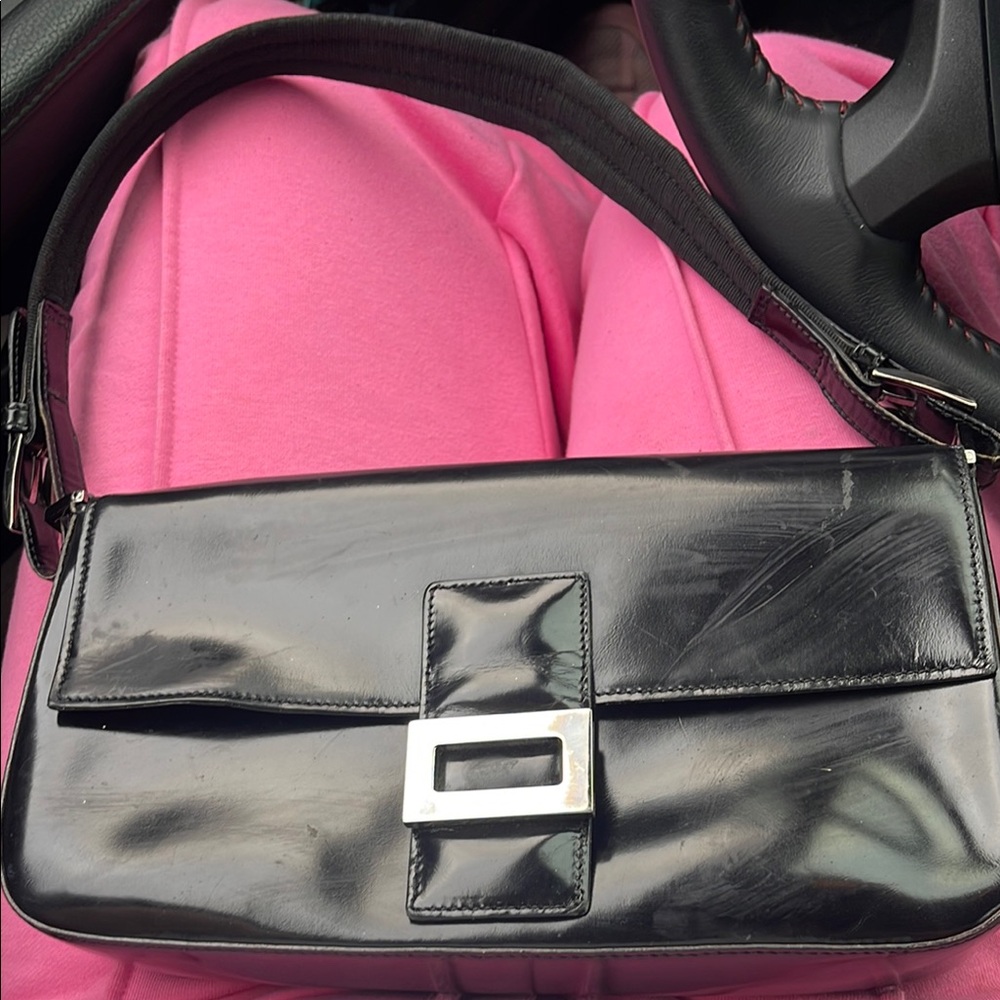 Black Leather Shoulder Bag